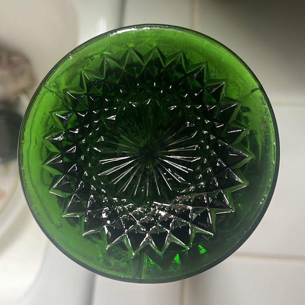 Fenton Carnival Glass 11” Vase With Green base - Picture 5 of 10